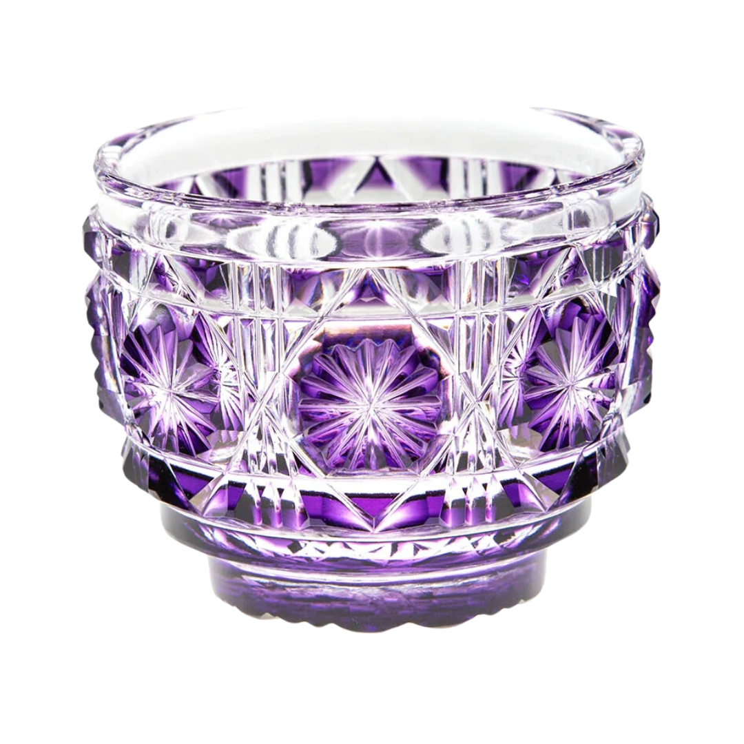 Satsuma Kiriko Hand Cut PURPLE Small Sake Cup (Made in Japan)