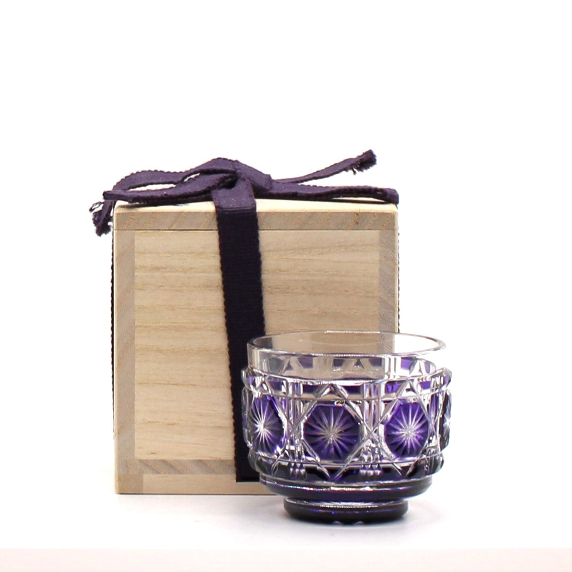 Satsuma Kiriko Hand Cut Small Sake Cup PURPLE (Made in Japan)