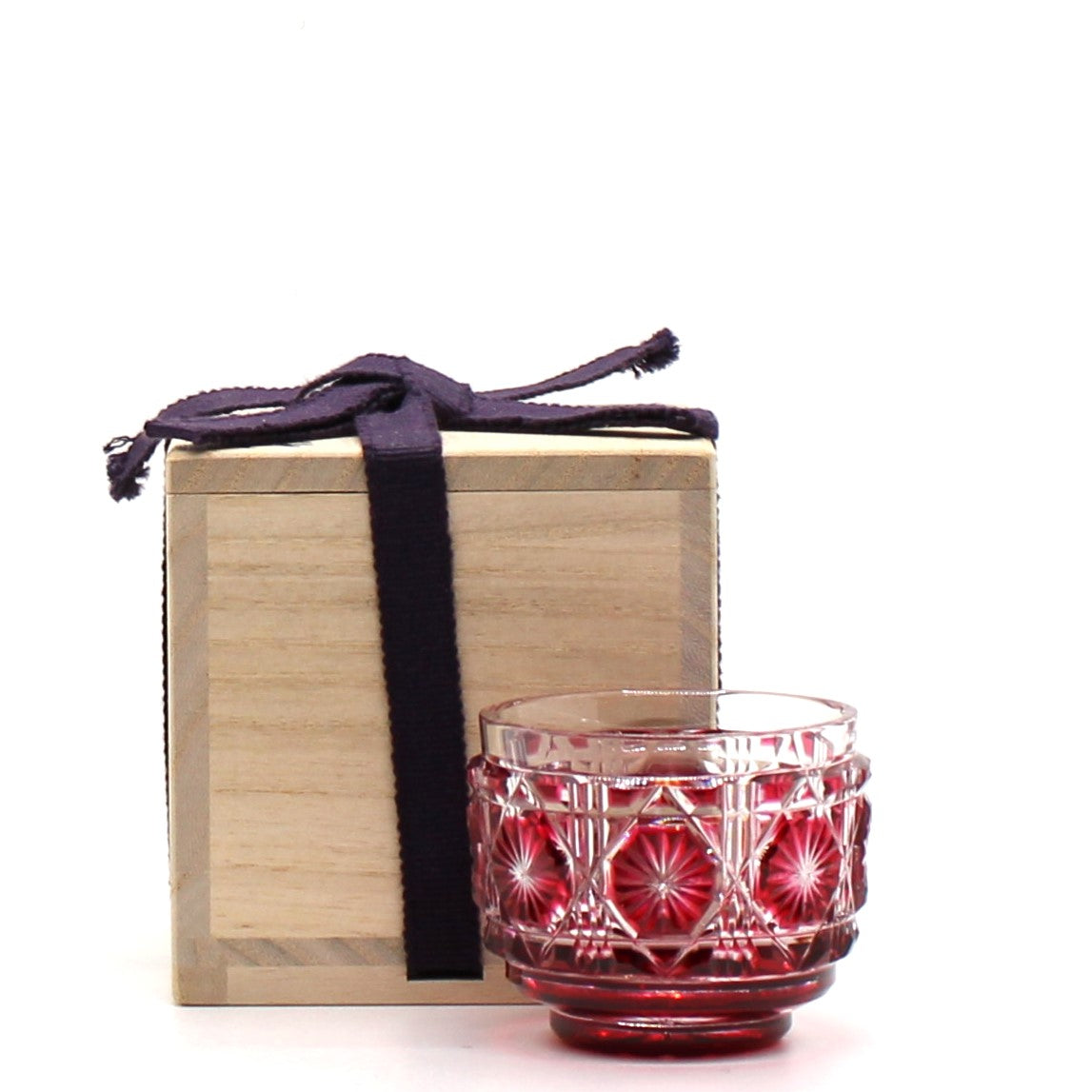 Satsuma Kiriko Hand Cut Small Sake Cup RED (Made in Japan)