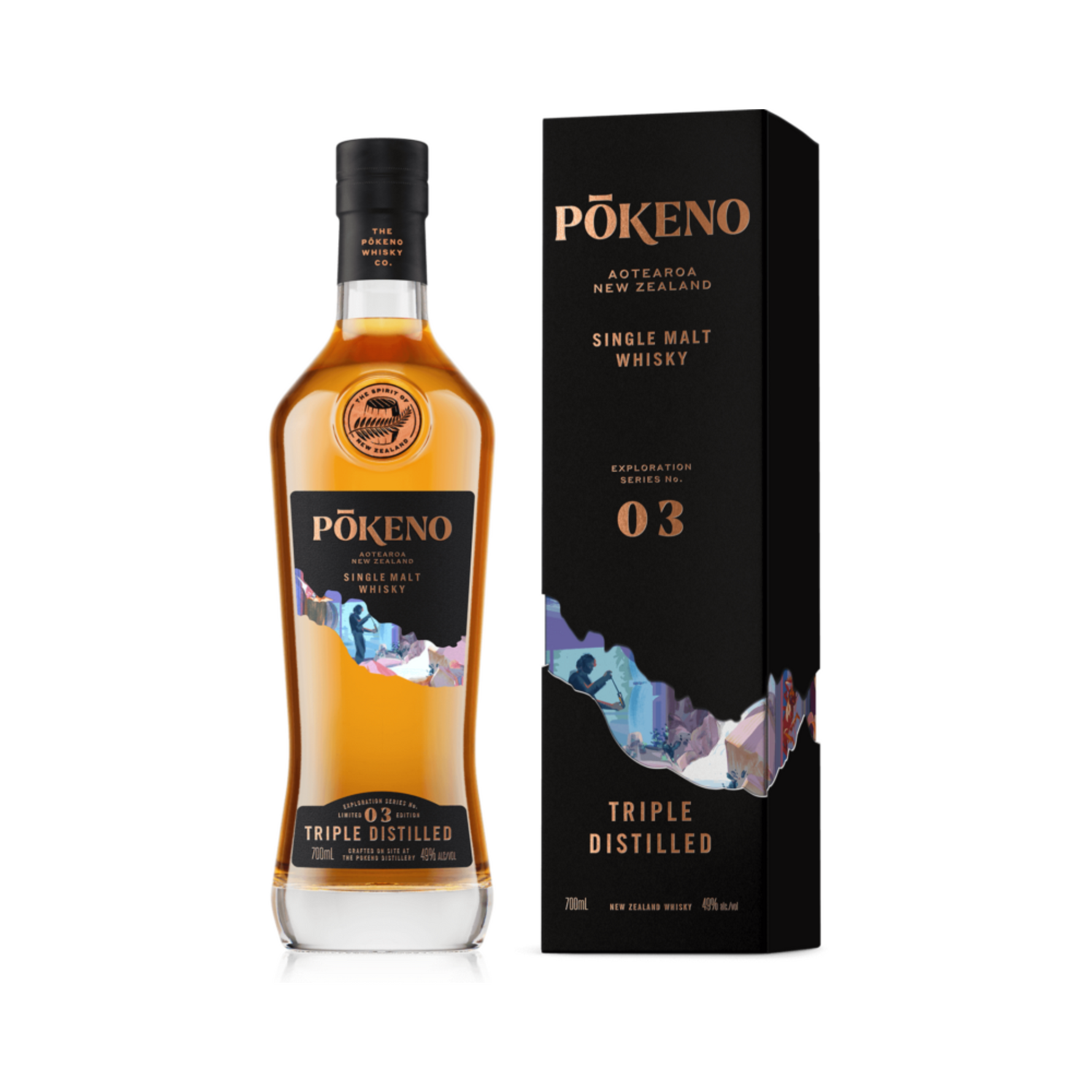 Pōkeno Exploration Series Triple Distilled New Zealand Single Malt Whisky
