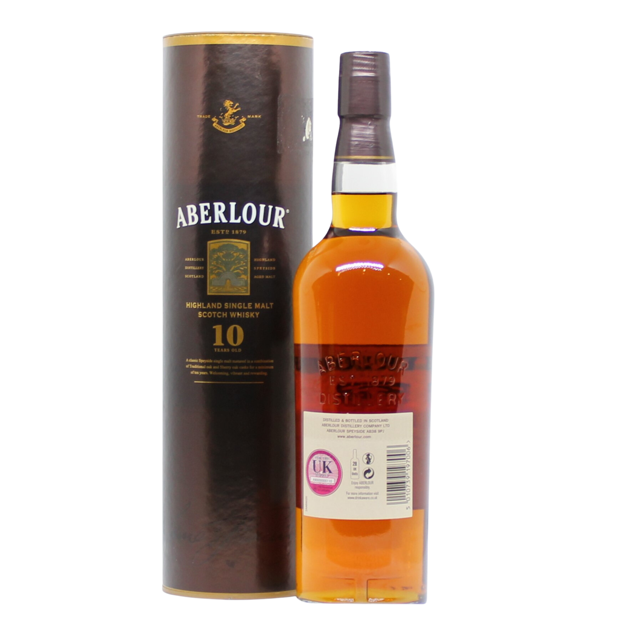 A 10-year-old single malt from Aberlour, Forest Reserve was matured in a combination of bourbon and sherry casks before being finished in French Limousin oak casks. Aromas of lemon blossom, orange peel, strawberry jam, vanilla and fresh, spicy oak fill the nose. The palate offers notes of sweet melon, toffee, walnuts, raisins, vanilla and dried herbs.