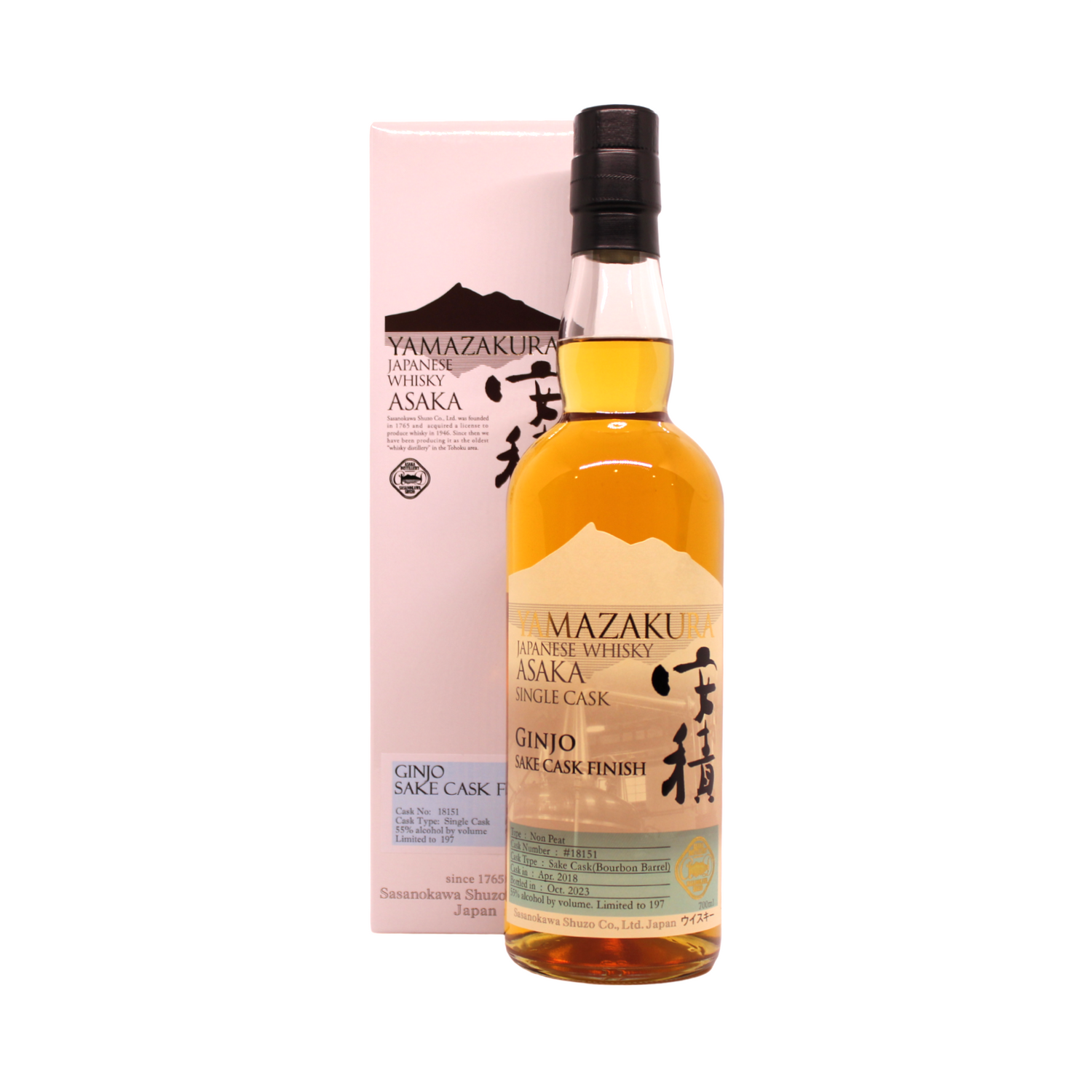 Yamazakura ASAKA Distillery #18151 Ginjo Sake Cask Finish Single Malt Japanese Whisky