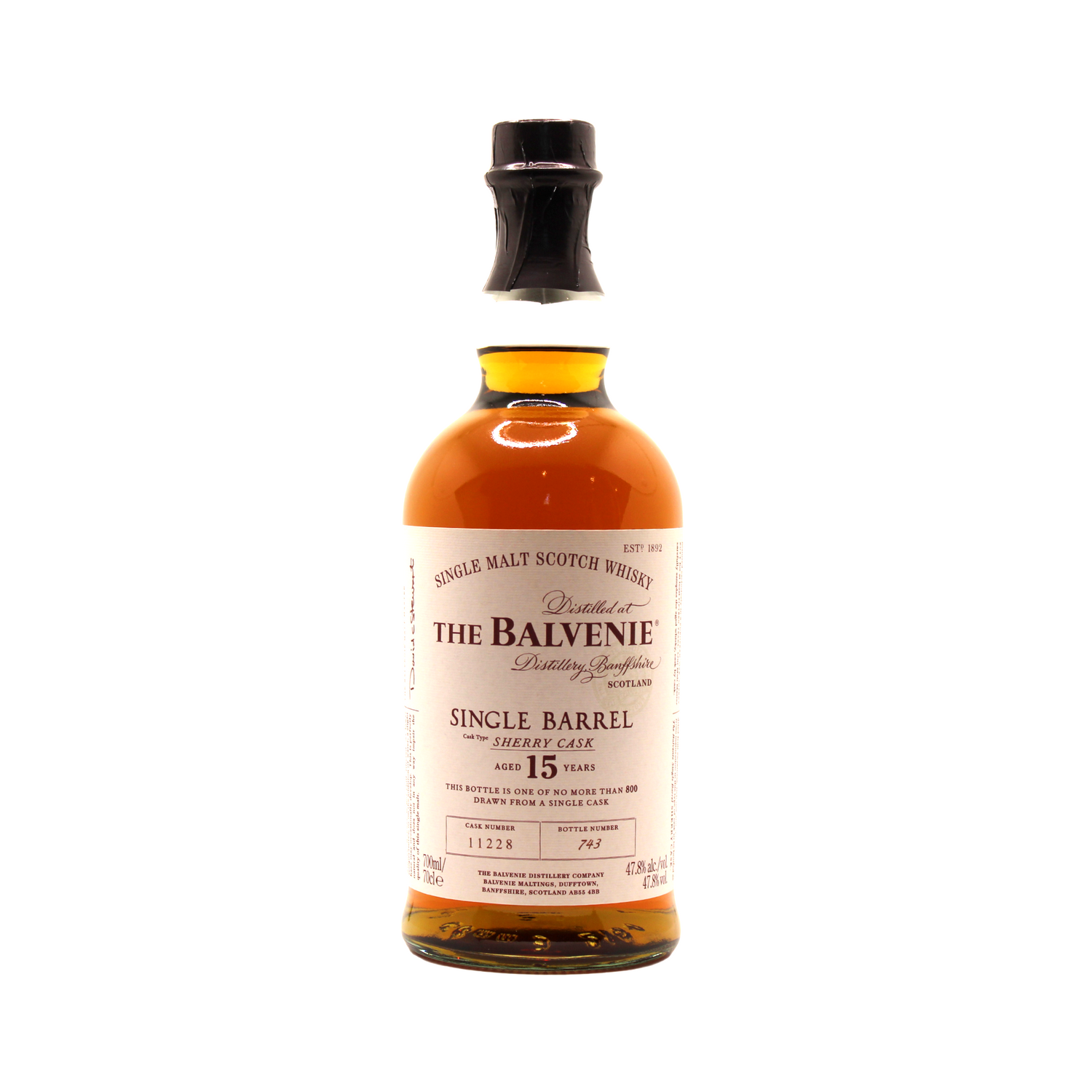 Balvenie 15 Y/O Single Barrel Sherry Cask Single Malt Scotch Whisky