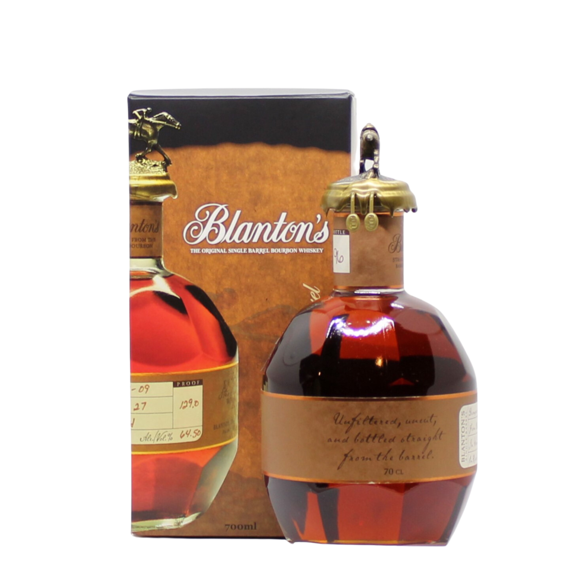 Normally a 6 to 8 year old bourbon, it is aged in Warehouse H at Buffalo Trace, which is the only metal-clad warehouse at the distillery, commissioned for construction by Albert B. Blanton, after whom the whiskey is named. The warehouse was built shortly after prohibition and being metal, transfers heat quicker than brick warehouses, allowing for more rapid ageing.