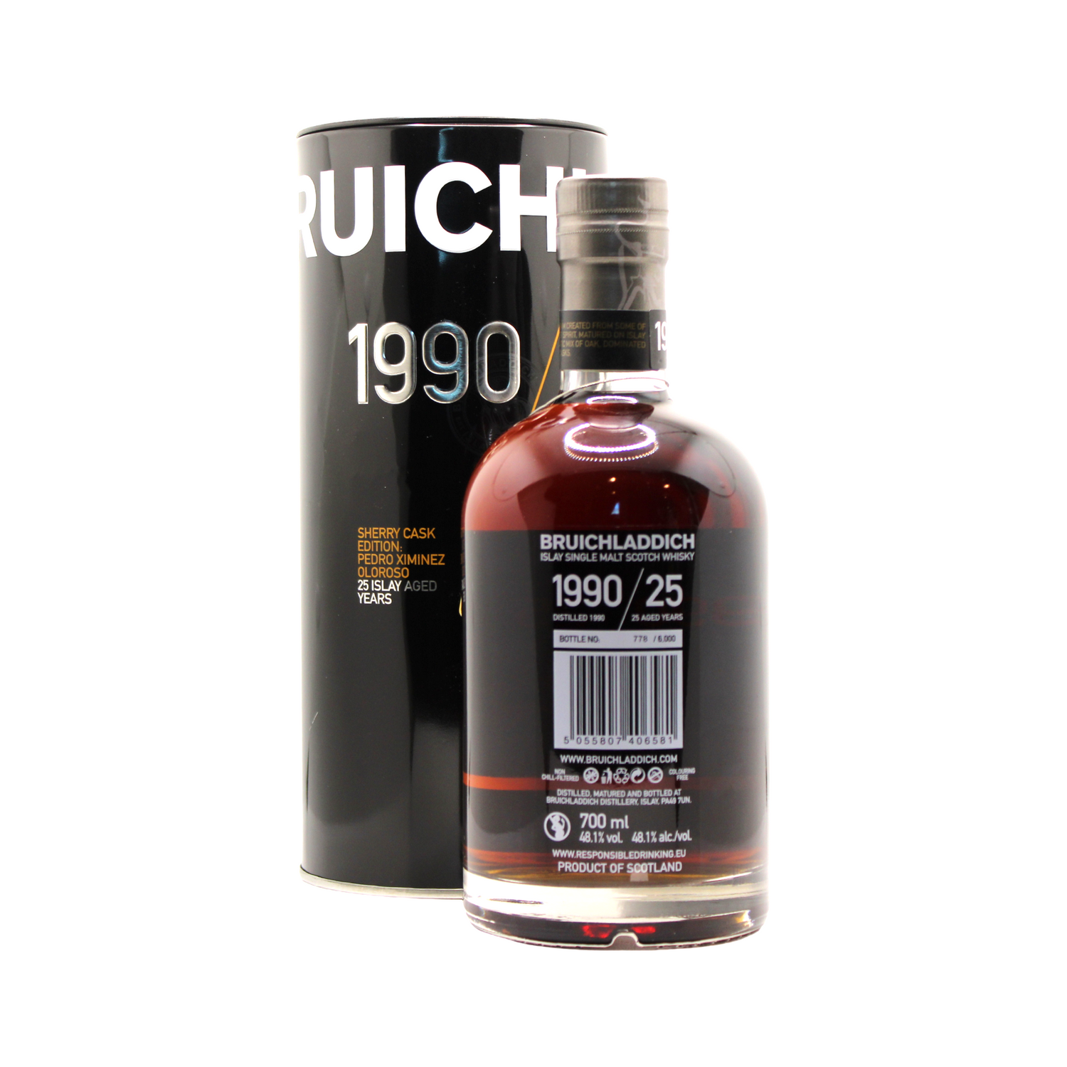 Bruichladdich 25 Y/O Sherry Cask 1990/2016 Single Malt Scotch Whisky