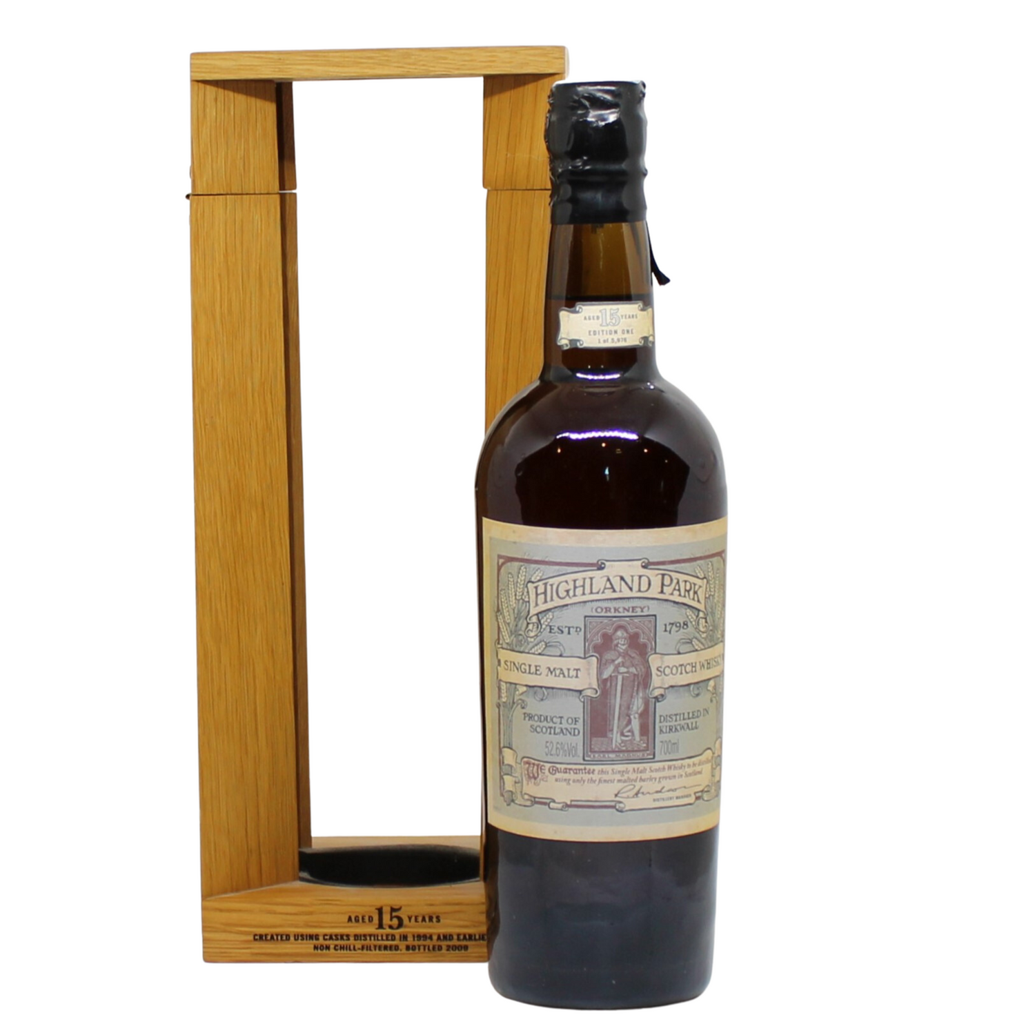 Earl Magnus is a 15 year old cask strength whisky, and which was awarded the top prize in its category at the World Whisky Awards. 5976 bottles were released.
