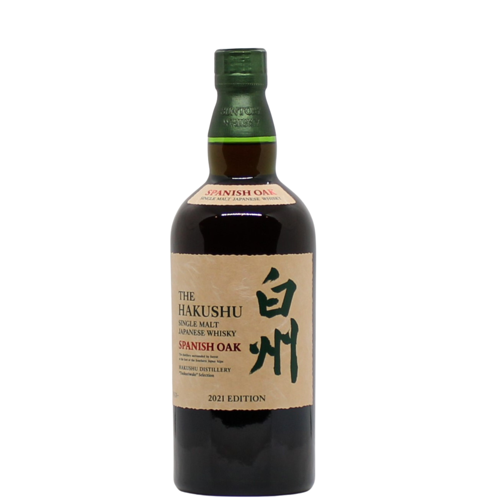 A limited release of 2021 and part of the Tsukuriwake selection, this Hakushu bottling has been matured in Spanish Oak. Only 300 bottles were made available in Japan followed by an undisclosed number for worldwide markets. Nose: Cacao, Manuka Honey, Dark Chocolate. Palate: Soft sweetness interlaced with a hint of dark chocolate bitterness. Finish: smooth and again some dark chocolate notes.