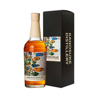 This Kanosuke Single Cask Whisky aged for 58 months (i.e. about 4.8 Years) in a first fill Rye Cask from Knob Creek, has been selected by and bottled exclusively for MIZUNARA's 10th Anniversary. The label designed by Artist Saumya Bharati is a vivid celebration of colors capturing the joy and beauty of nature while also representing the vibrant explosion of flavors in this bottling.