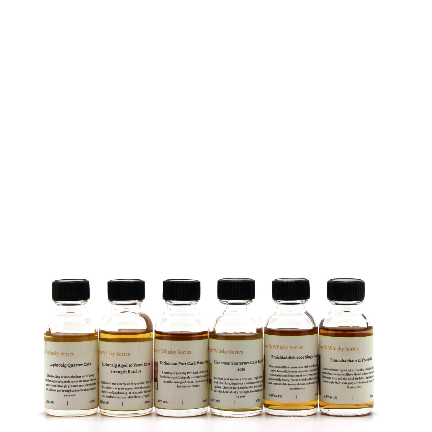 Mixed Islay Single Malt Scotch Whisky (6 x 30 ml) Tasting Set with Gift Box