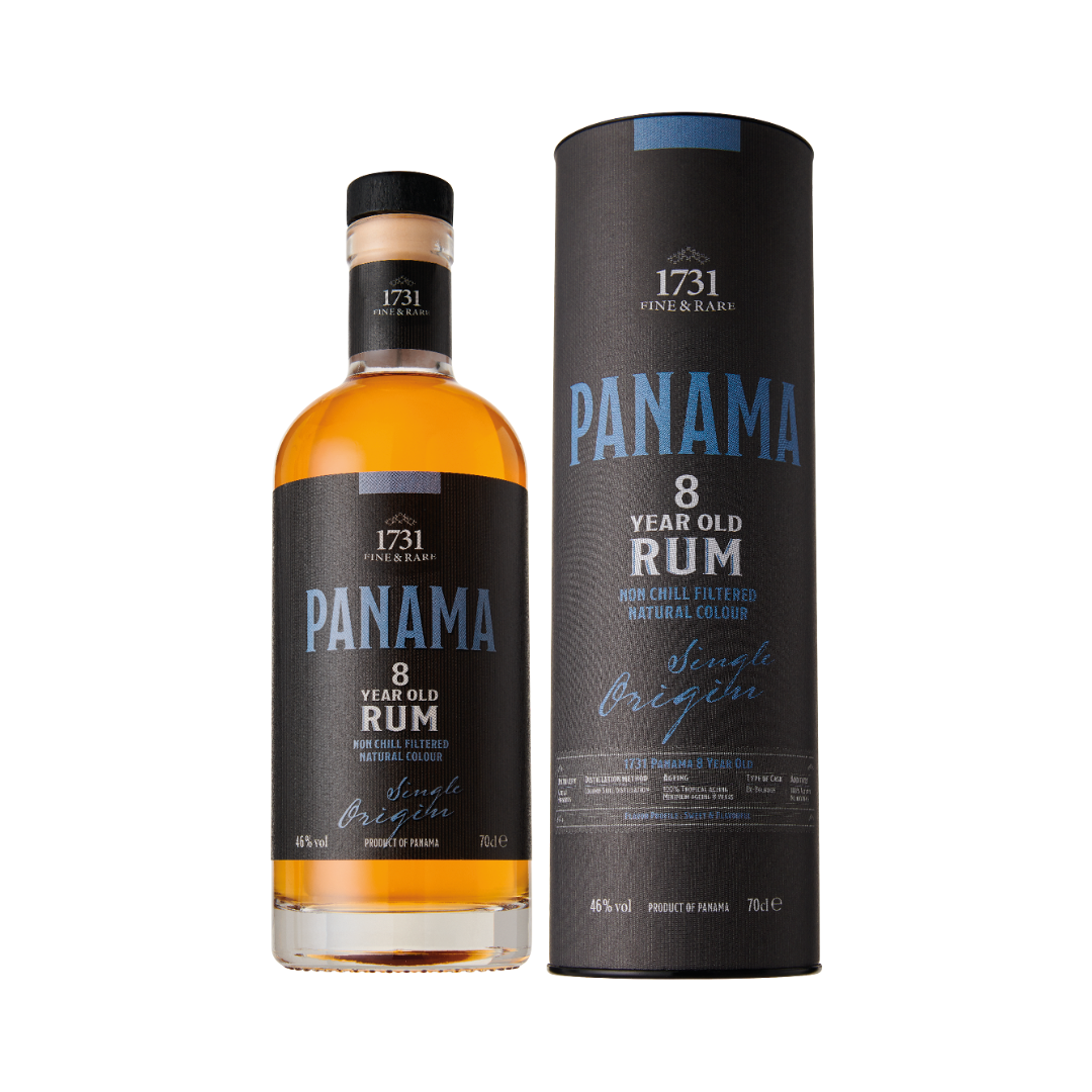 Panama 8 Y/O Single Origin Rum by 1731 Fine & Rare
Region: Panama

Distillery: Varela Hermanos

Age: 8 Years

ABV: 46%

Size: 700 ml

The Panama 8 Single Origin Rum by 1731 Fine &amp; Rare is a meticulously crafted rum that represents the rich character of its country of origin. This 100% tropical-aged rum has been aged for a minimum of 8 years in oak barrels that previously housed bourbon. The result is a rum that captures the authentic flavors of Panama, complemented by delightful hints of vanilla, carame