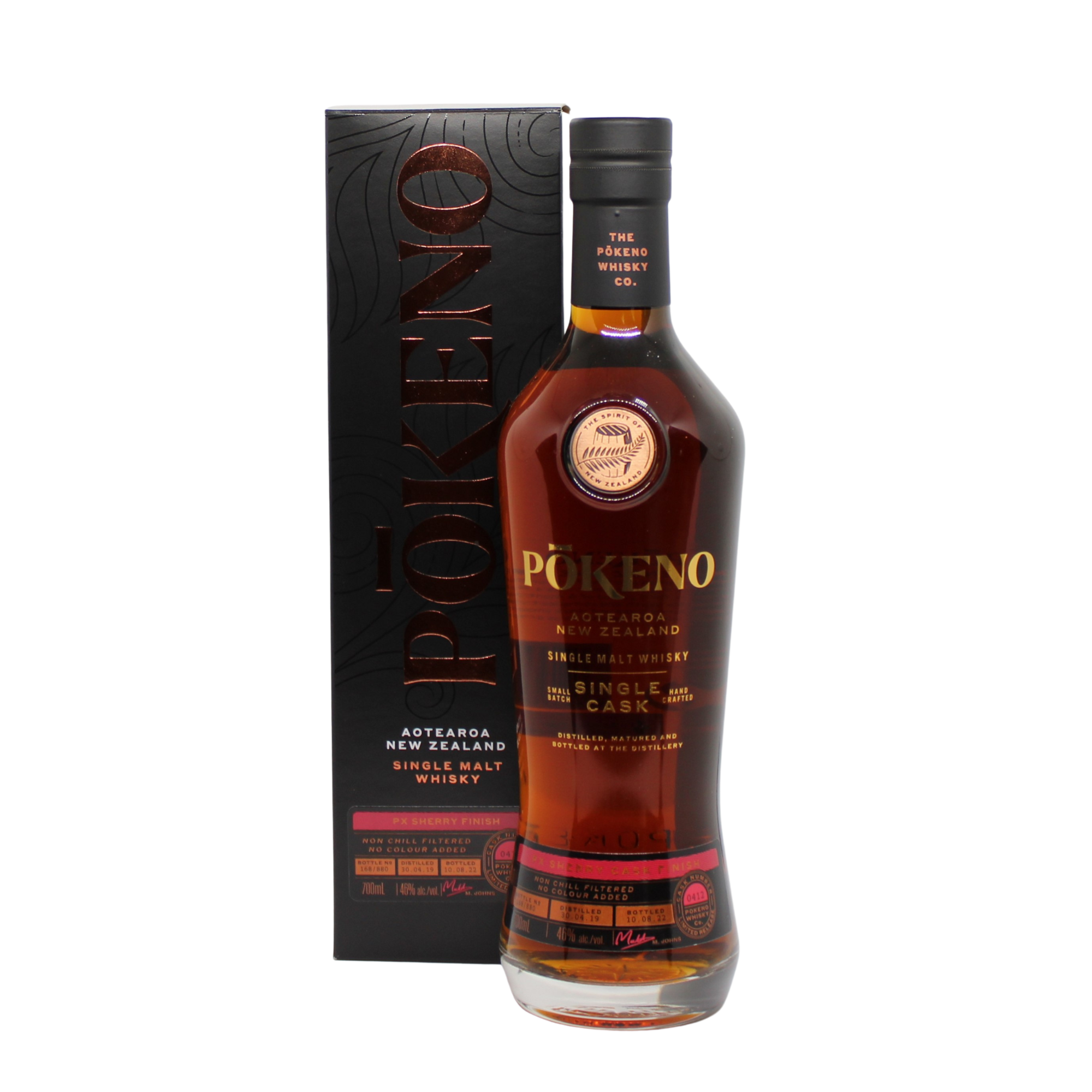 Pōkeno Single Cask #0412 PX Sherry Cask Aotearoa New Zealand Single Malt Whisky