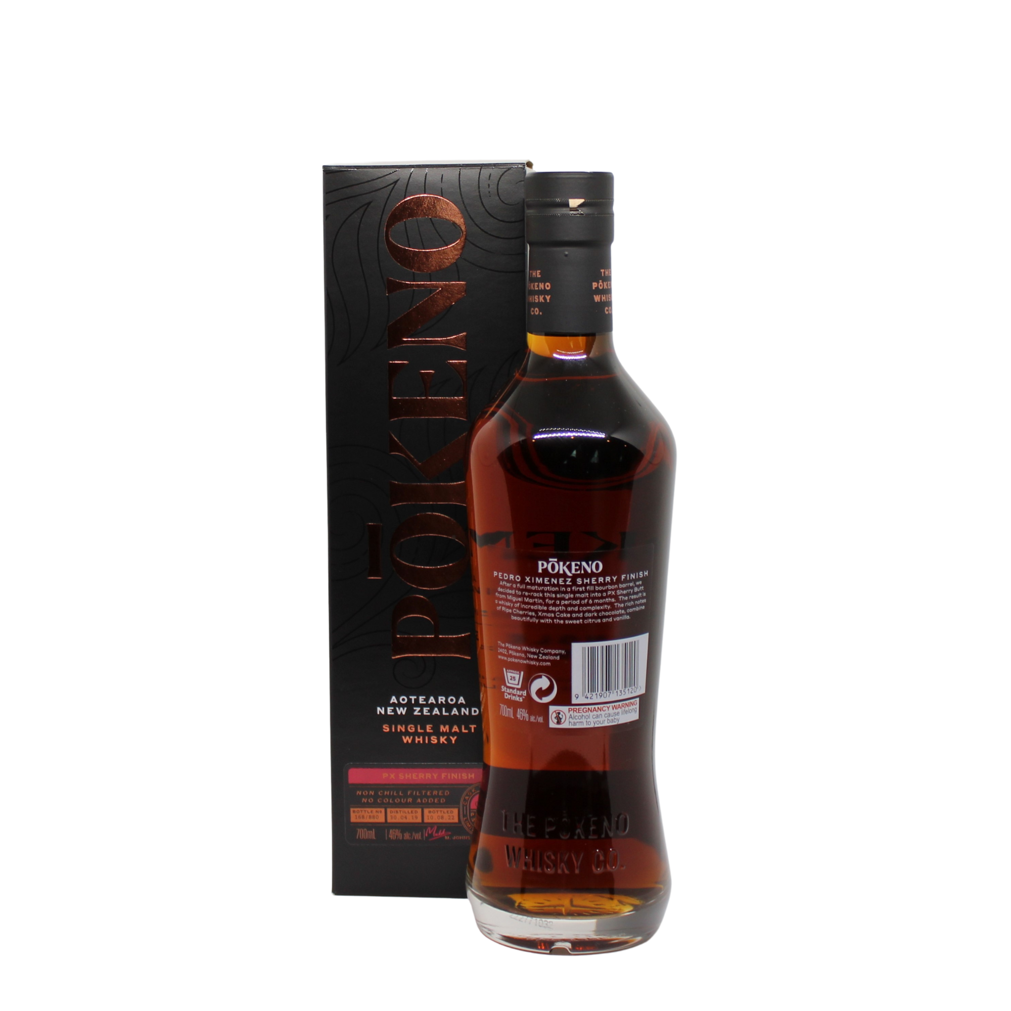 Pōkeno Single Cask #0412 PX Sherry Cask Aotearoa New Zealand Single Malt Whisky