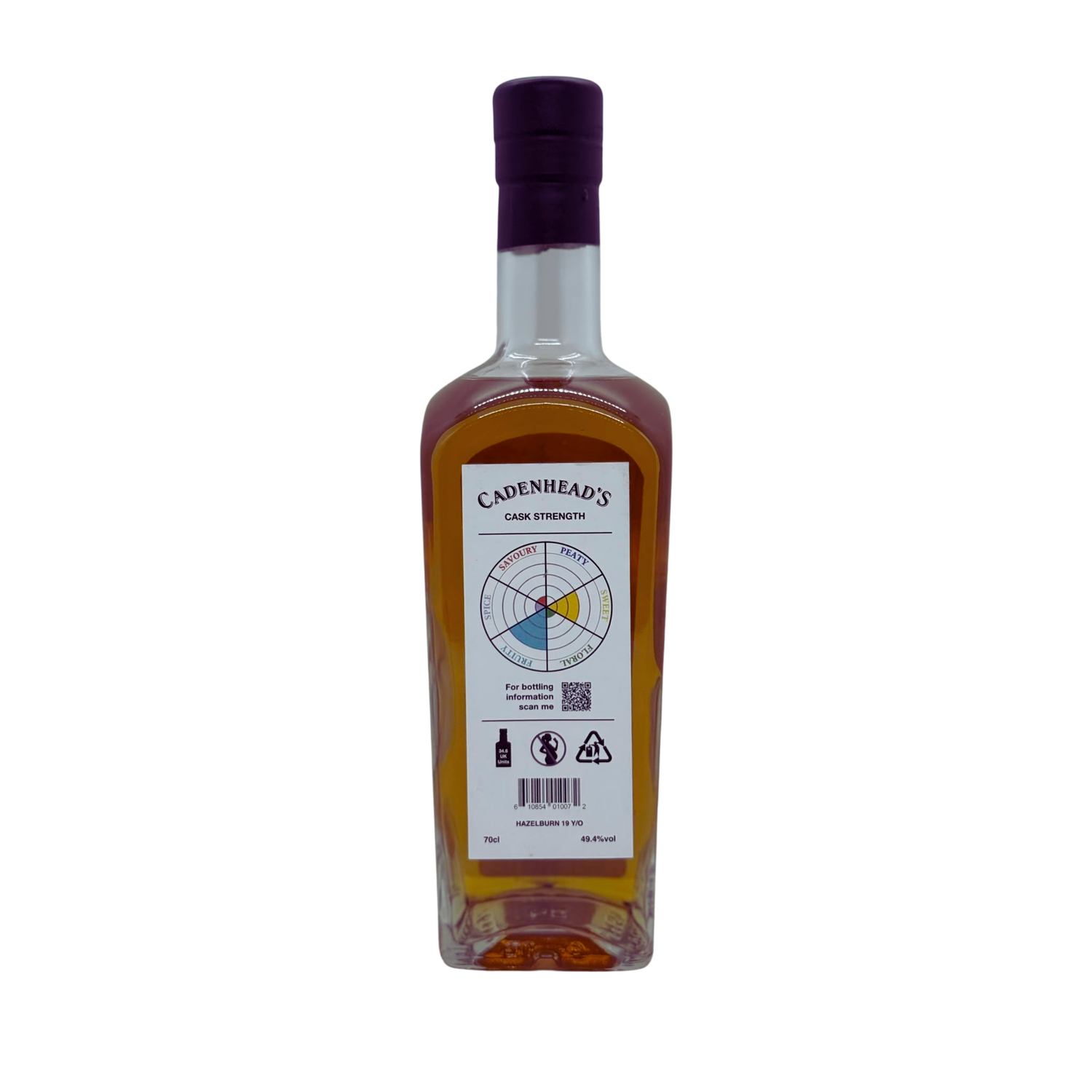 The Hazelburn 19-Year-Old Cadenhead’s Rum Cask Matured Single Malt is a rare, triple-distilled Campbeltown whisky distilled in 2005 and bottled in November 2024 as a 150-bottle release at 49.4% ABV

Nose: Mango, passion fruit, green apple, kiwi, warehouse funk, and strawberry jam Palate: Cinder toffee, pineapple juice, candied orange, muscovado sugar, and tropical sweetness Finish: Lingering black pepper spice