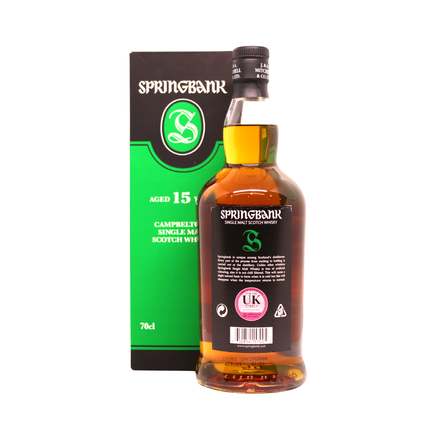 Springbank 15 Y/O Bottled 2021 Campbeltown Single Malt Scotch Whisky