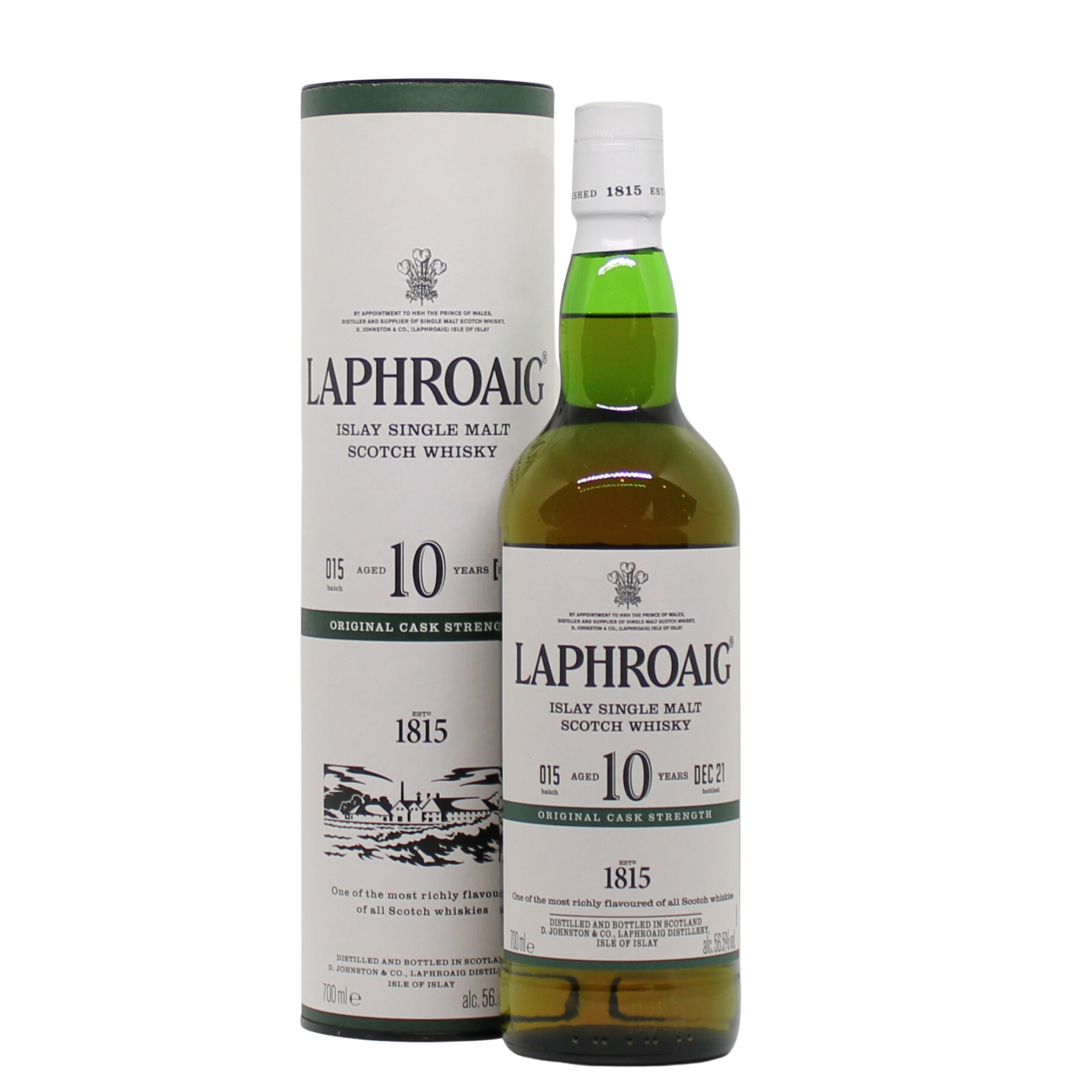 The Cask Strength version of the ever popular Laphroaig 10 bottling. This is the Batch 15 bottling released in 2021. Peat smoke, heather and sea salt run wild. 