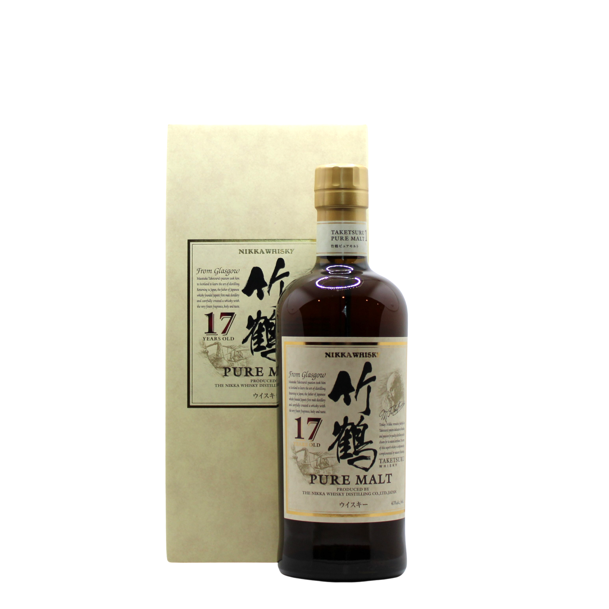 An excellently balanced whisky made by Nikka by vatting malts from Yoichi & Miyagikyo distilleries. Sadly discontinued along with other aged products under the same umbrella of Nikka's founder Masataka Taketsuru. Multiple category award winner in World Whiskies Awards over the years.