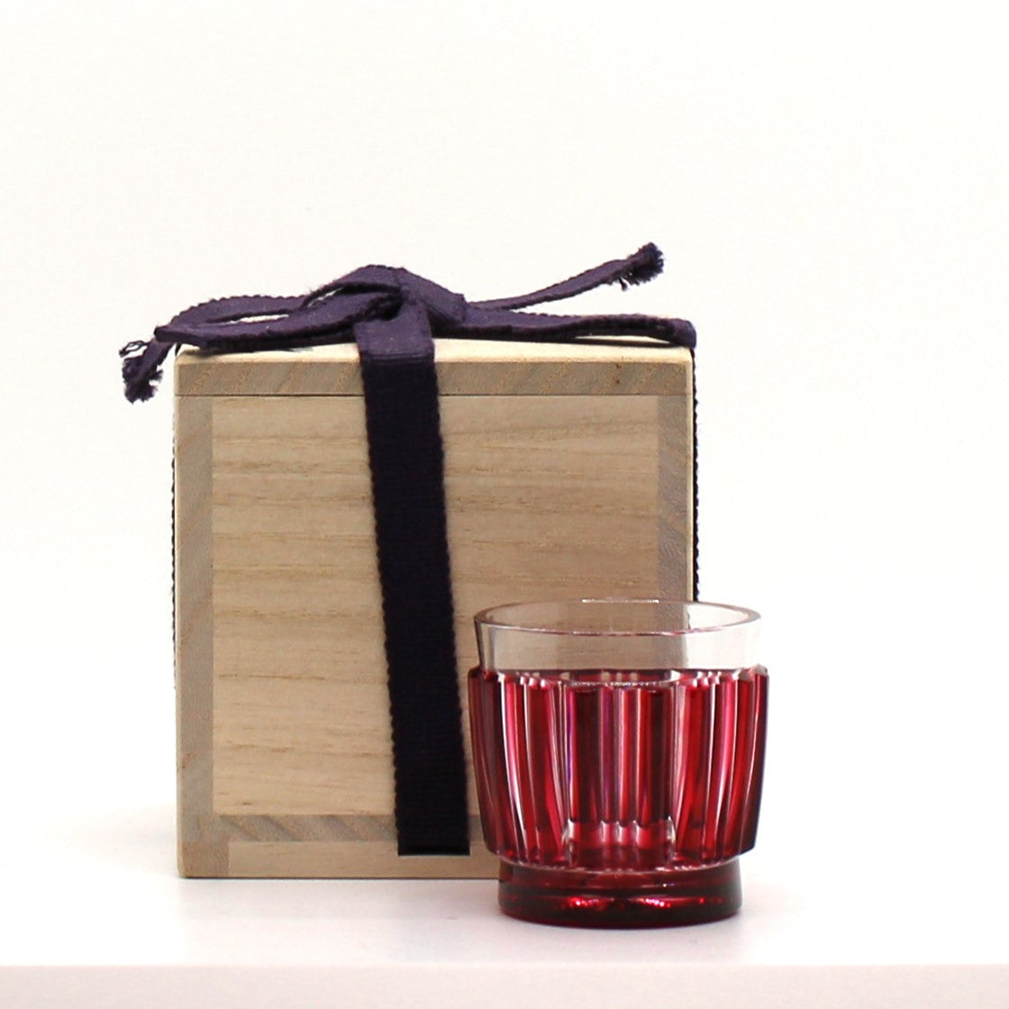 Satsuma Kiriko Hand Cut Cold Sake Cup RED (Made in Japan)