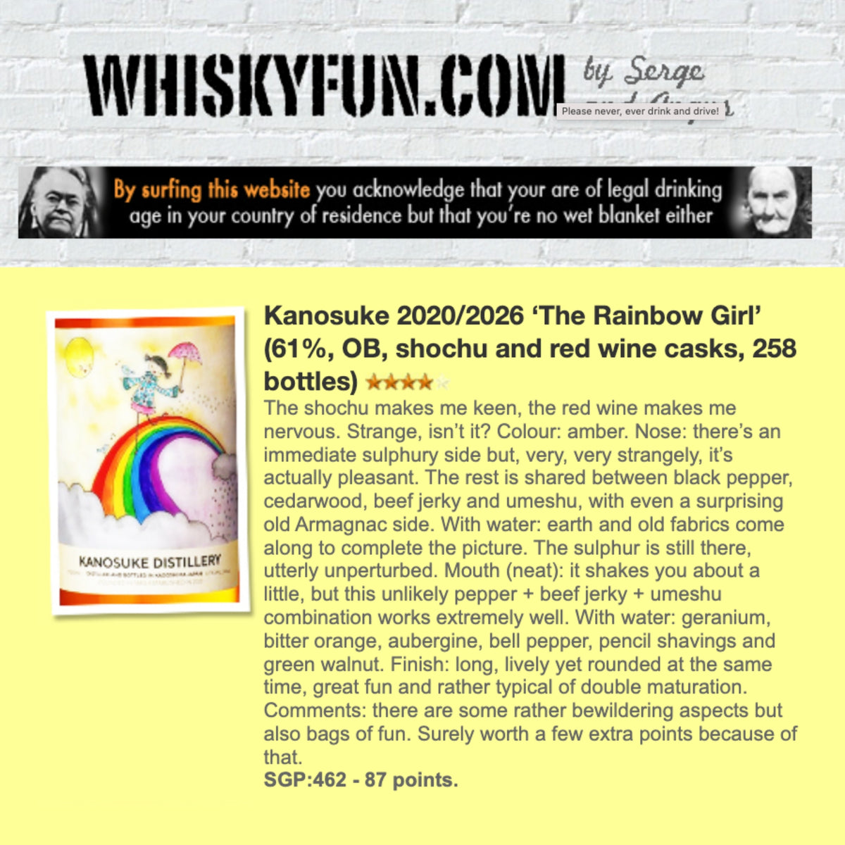 Kanosuke “Rainbow Girl” Single Malt Single Cask Japanese Whisky